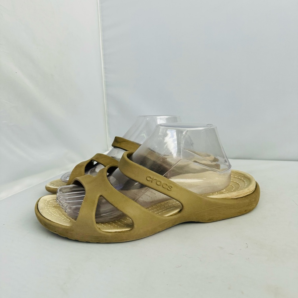 CROCS Kadee Gold Slip On Sandals Women’s Size 9